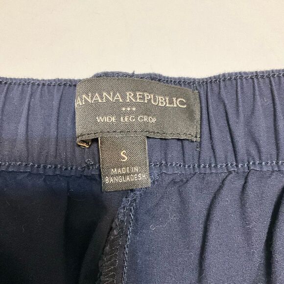 Banana Republic Wide Leg Crop. High tie waist. Navy. Small - Picture 14 of 16